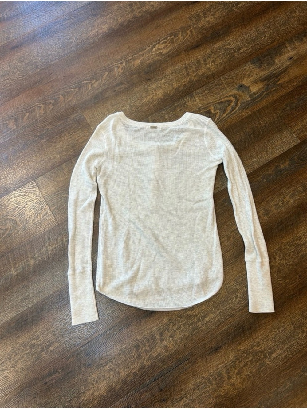 Prana Light Beige Ribbed Henley Long Sleeve - Picture 7 of 8